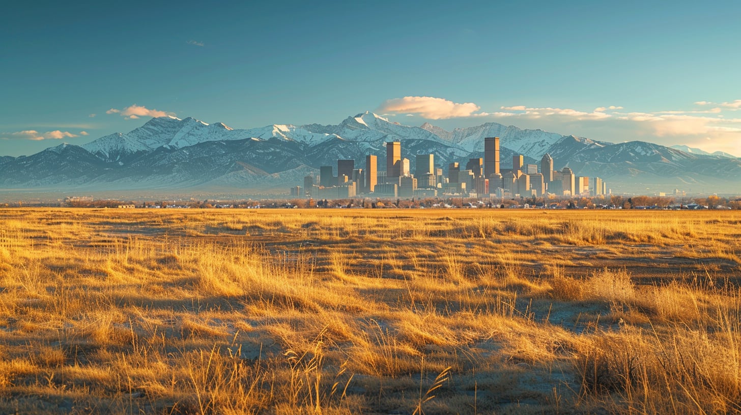 Denver skyline at dusk