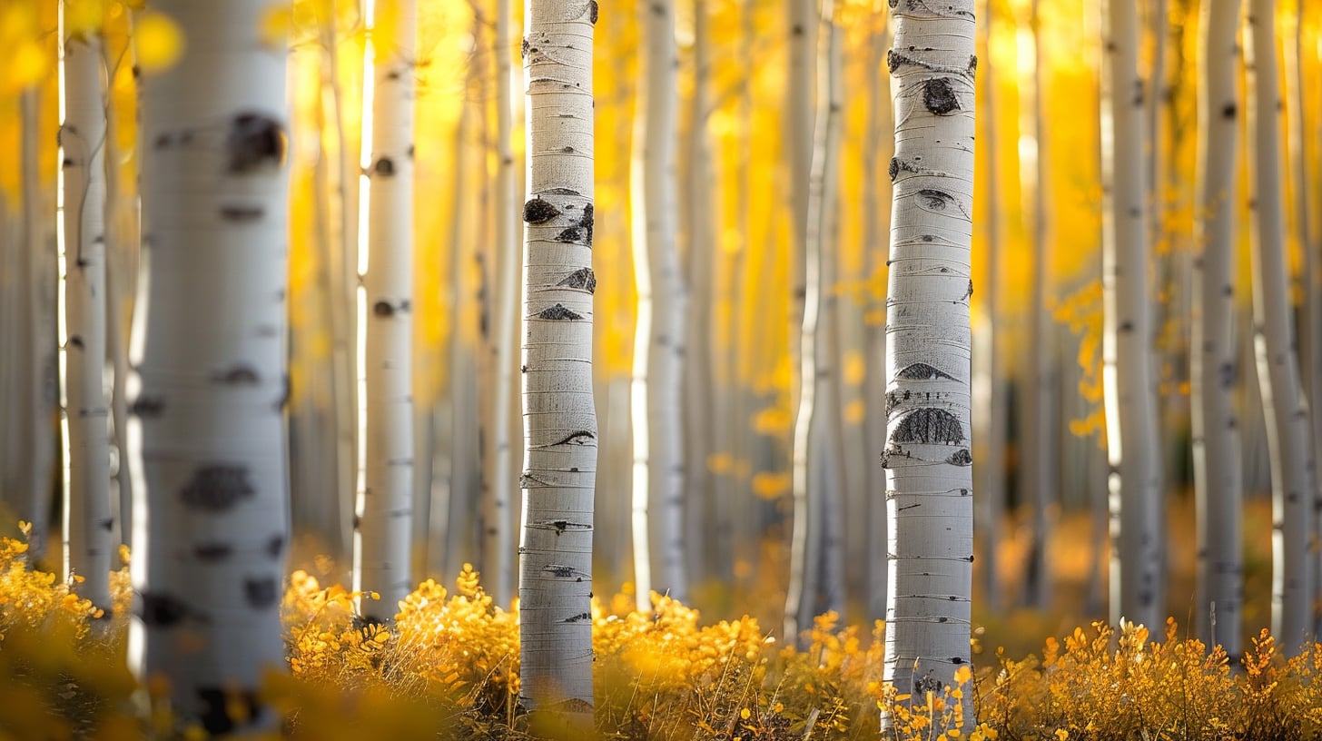 A grove of Colorado aspens in autumn